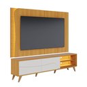 Ver imagem 6 de Painel TV 65" 217cm Bancada 2 Portas de Correr Pés Madeira Samira C04 - D'Rossi