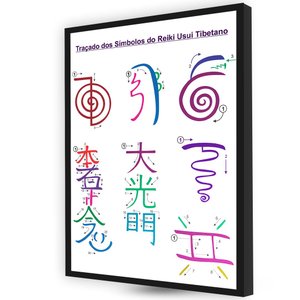 Quadro Grande Símbolos Reiki Usui Tibetano Meditação Chakra