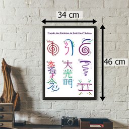 Quadro Grande Símbolos Reiki Usui Tibetano Meditação Chakra - 2