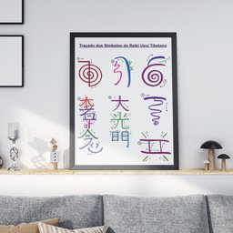 Quadro Grande Símbolos Reiki Usui Tibetano Meditação Chakra - 3