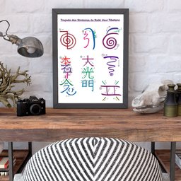 Quadro Grande Símbolos Reiki Usui Tibetano Meditação Chakra - 4