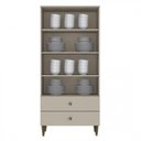 Ver imagem 3 de Cristaleira 2 Portas de Vidro 3 Prateleiras 2 Gavetas Lady Espresso Móveis