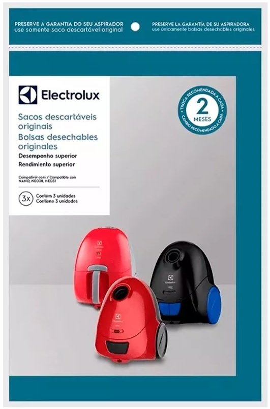 Kit com 9 Unidades Saco Sbena para Aspirador Pó Nano Neo30 Neo31 Original Electrolux - 3