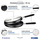 Ver imagem 2 de Omeleteira Tramontina Loreto Antiaderente Starflon Max Grafite 20 cm