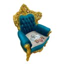 Ver imagem 5 de Par de Poltrona Verde Turquesa com Dourado 122x91x85 Toque de Luxo para Sala de Estar