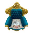 Ver imagem 4 de Par de Poltrona Verde Turquesa com Dourado 122x91x85 Toque de Luxo para Sala de Estar