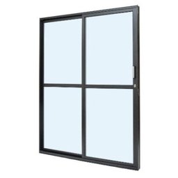 Porta de Alumínio de Correr com 2 Folhas Preto 210x160cm - Direita - 1