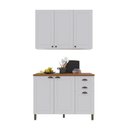 Ver imagem 2 de Armário de Cozinha Modulada Compacta Fidelitá Nara 100% MDF 2 Peças 120cm 6 Portas 2 Gavetas com