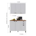 Ver imagem 4 de Armário de Cozinha Modulada Compacta Fidelitá Nara 100% MDF 2 Peças 120cm 6 Portas 2 Gavetas com