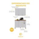 Ver imagem 5 de Armário de Cozinha Modulada Compacta Fidelitá Nara 100% MDF 2 Peças 120cm 6 Portas 2 Gavetas com