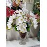 Arranjo 4 Orquídeas Artificiais Vaso Cerâmica Cristal Eva - 3