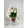 Arranjo 4 Orquídeas Artificiais Vaso Cerâmica Cristal Eva - 2