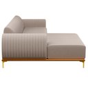 Ver imagem 6 de Sofá 2,30M 4 Lugares com Chaise Esquerdo Pés Gold Molino C-107 Linho Bege