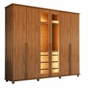Ver imagem 2 de Guarda-Roupa Casal 6 Portas com LED e Vidro Reflecta 5 Gavetas Bélgica