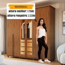Ver imagem 4 de Guarda-Roupa Casal 6 Portas com LED e Vidro Reflecta 5 Gavetas Bélgica