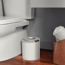Ver imagem 2 de Lixeira Branca 5l com Tampa Basculante em Aço Inox Tramontina Lavabo Cozinha Escritório