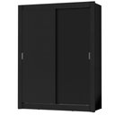 Ver imagem 2 de Guarda-Roupa Solteiro Madesa Dallas Plus 2 Portas de Correr 4 Gavetas Preto Cor:Preto