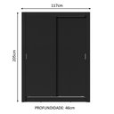 Ver imagem 3 de Guarda-Roupa Solteiro Madesa Dallas Plus 2 Portas de Correr 4 Gavetas Preto Cor:Preto