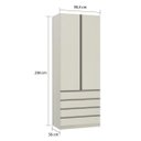 Ver imagem 3 de Guarda-Roupa Modulado 2 Portas 4 Gavetas 90cm Prime Luciane Móveis