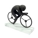 Ver imagem 1 de Escultura Metal Preto Base Madeira Ciclista 21x25 Cm Lucatti