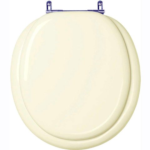 Assento Sanitario Almofadado Convencional Oval Pergamon Bege Claro para Vaso Celite