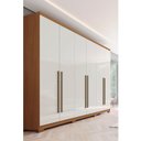 Ver mais imagens de Guarda Roupa Casal 06 Portas 03 Gavetas New Jade D345 com Armário Multiuso Pime Cinamomo Off White -