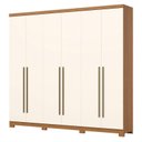 Ver imagem 2 de Guarda Roupa Casal 06 Portas 03 Gavetas New Jade D345 com Armário Multiuso Pime Cinamomo Off White -