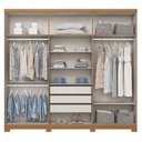 Ver imagem 3 de Guarda Roupa Casal 06 Portas 03 Gavetas New Jade D345 com Armário Multiuso Pime Cinamomo Off White -