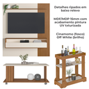 Ver mais imagens de Painel Tv 72 Pol 160 Cm Carrinho Bar e Mesa de Centro Cinamomo Off White Arly