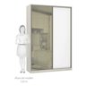 Guarda-Roupa Modulado com Vidro Reflecta Bronze 2 Portas de Correr 3 Gavetas Nichos Colmeia 159cm Pr - 4