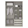 Guarda-Roupa Modulado com Vidro Reflecta Bronze 2 Portas de Correr 3 Gavetas Nichos Colmeia 159cm Pr - 2