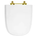 Ver imagem 1 de Tampa de Vaso Poliester Ibiza Branco para bacia Incepa Com Ferragem Dourada