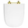 Tampa de Vaso Poliester Ibiza Branco para bacia Incepa Com Ferragem Dourada - 1