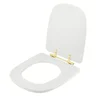 Tampa de Vaso Poliester Ibiza Branco para bacia Incepa Com Ferragem Dourada - 2