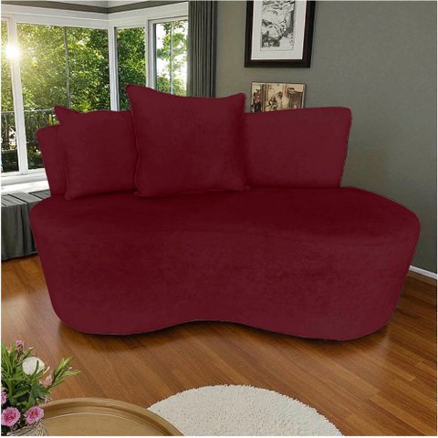 Namoradeira Sofá 2 Lugares Yara Orgânica Suede Marsala