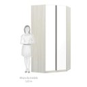 Ver imagem 4 de Guarda-Roupa Canto Closet Modulado 2 Portas 6 Prateleiras 3 Gavetas 111,9cm Prime Luciane Móveis