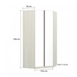 Guarda-Roupa Canto Closet Modulado 2 Portas 6 Prateleiras 3 Gavetas 111,9cm Prime Luciane Móveis - 3