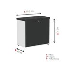 Ver imagem 5 de Armário Baixo para Escritório PE40 com 2 Portas Pivotantes Cinza/Branco/Preto