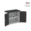 Ver mais imagens de Armário Baixo para Escritório PE40 com 2 Portas Pivotantes Cinza/Branco/Preto