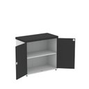 Ver imagem 4 de Armário Baixo para Escritório PE40 com 2 Portas Pivotantes Cinza/Branco/Preto