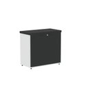 Ver imagem 3 de Armário Baixo para Escritório PE40 com 2 Portas Pivotantes Cinza/Branco/Preto