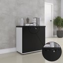 Ver imagem 2 de Armário Baixo para Escritório PE40 com 2 Portas Pivotantes Cinza/Branco/Preto
