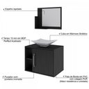 Ver imagem 4 de Armário de Banheiro com Cuba e Espelho 1 Porta 2 Prateleiras Preto ônix 13689 - Compace