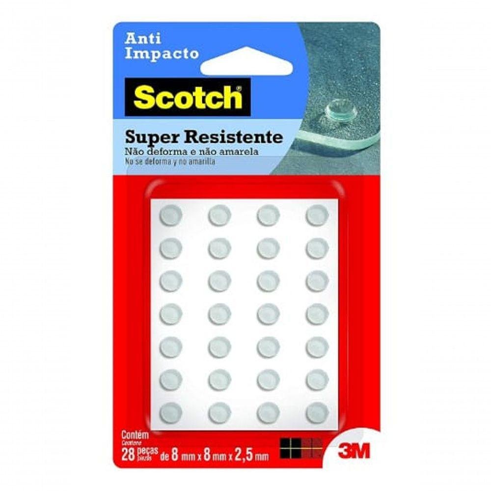 Protetor de Silicone Anti-impacto Redondo Pp com 28 Unidades Transparente Scotch - 3m