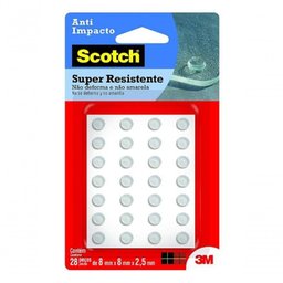 Protetor de Silicone Anti-impacto Redondo Pp com 28 Unidades Transparente Scotch - 3m - 1