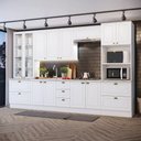 Ver imagem 1 de Cozinha Modulada 343cm 6 Peças 12 Portas 7 Gavetas Americana Henn - Branco/calcare