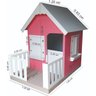 Casinha Infantil 1,00 x 1,60cm Em Mdf de boneca com Cercado - Rosa/ Branco - 7