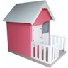 Casinha Infantil 1,00 x 1,60cm Em Mdf de boneca com Cercado - Rosa/ Branco - 4