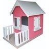 Casinha Infantil 1,00 x 1,60cm Em Mdf de boneca com Cercado - Rosa/ Branco - 5
