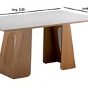 Ver imagem 3 de Mesa Tampo MDF e Vidro Reto 220cm x 80cm Celine Marrom/Amendoa